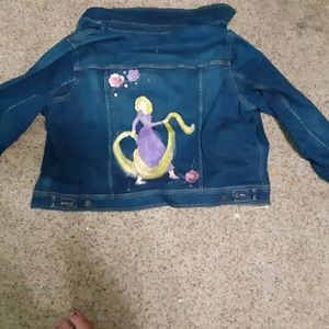 Handpainted rapunzel jean jacket
